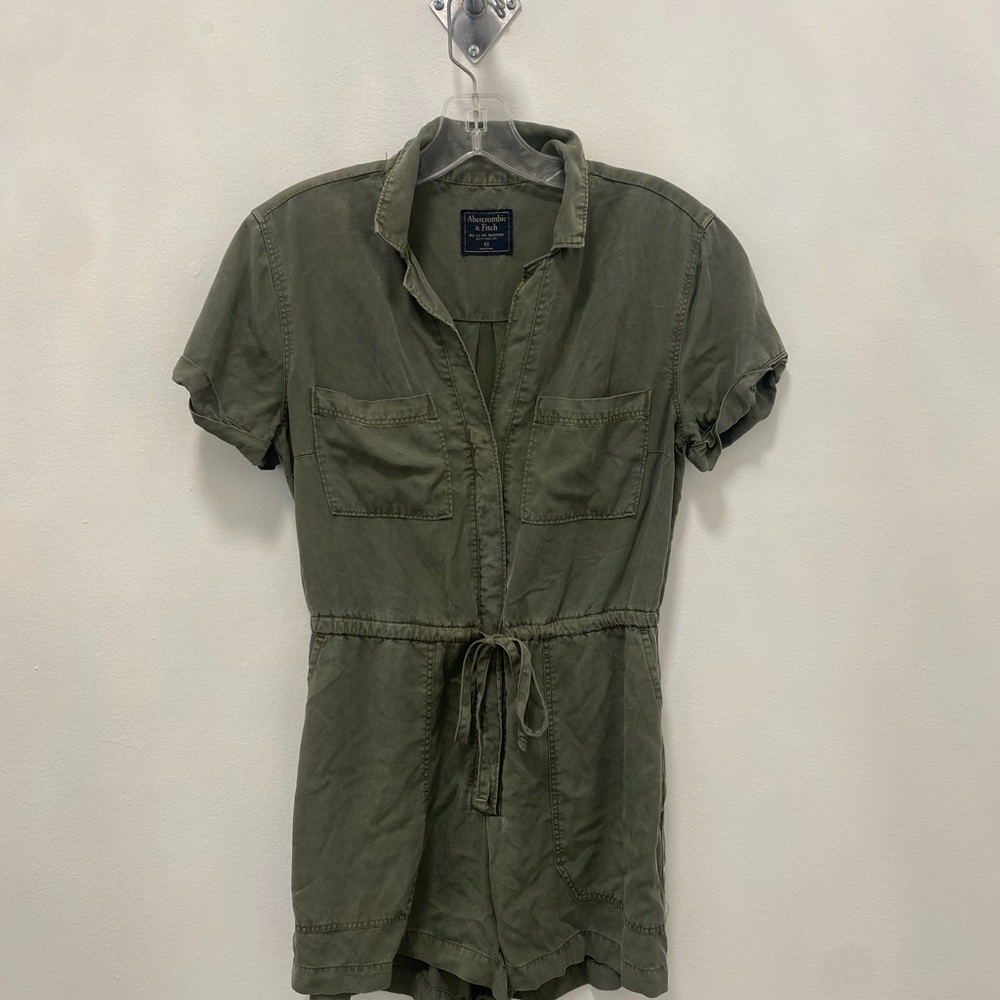 Abercrombie & Fitch Army Green Short Sleeve Romper